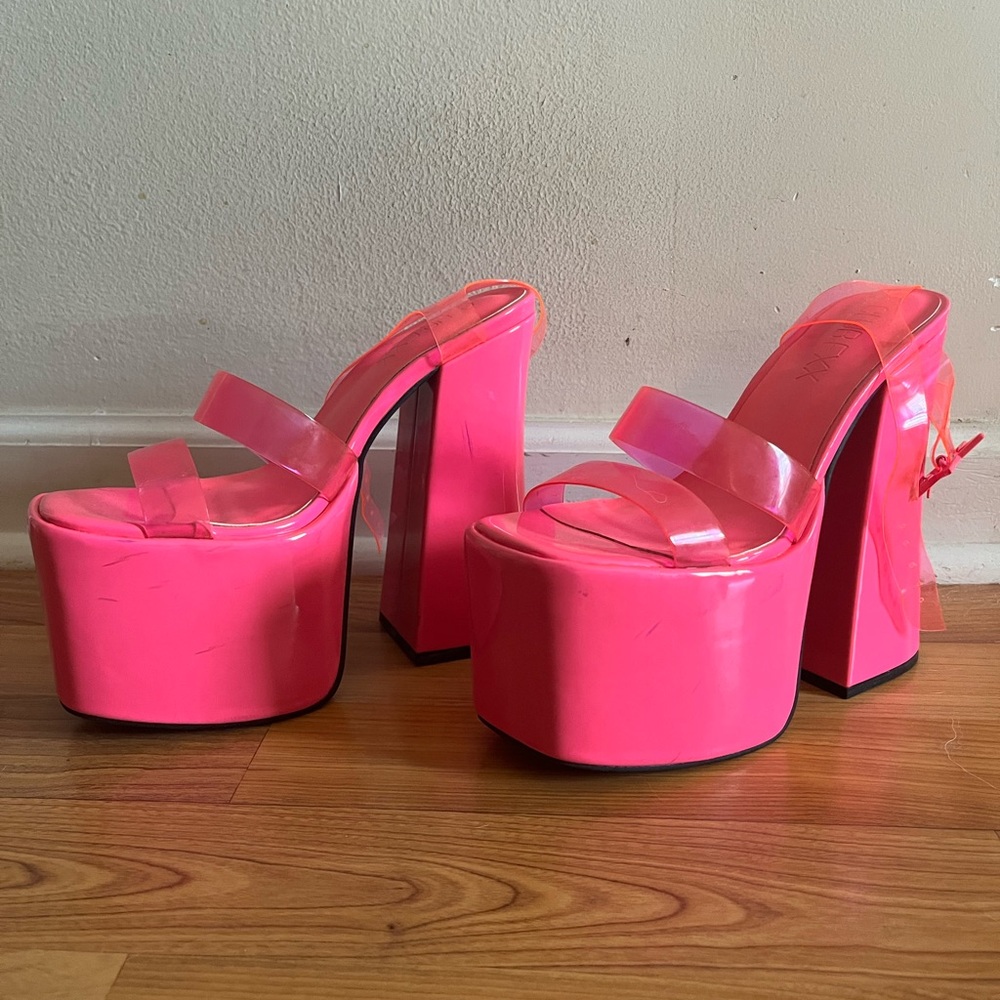Neon pink platforms